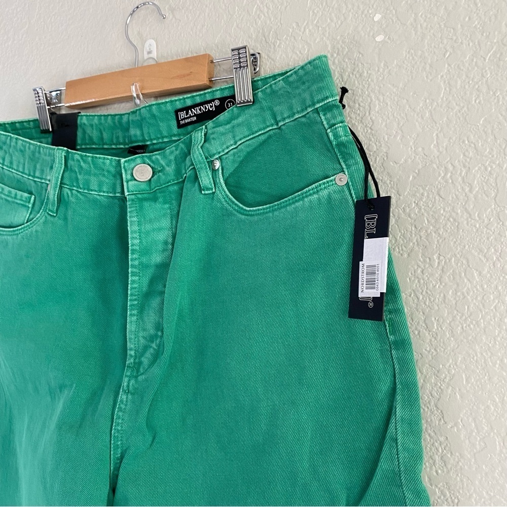 Blank NYC the Baxter Green Straight Leg raw Hem jeans - Picture 7 of 14